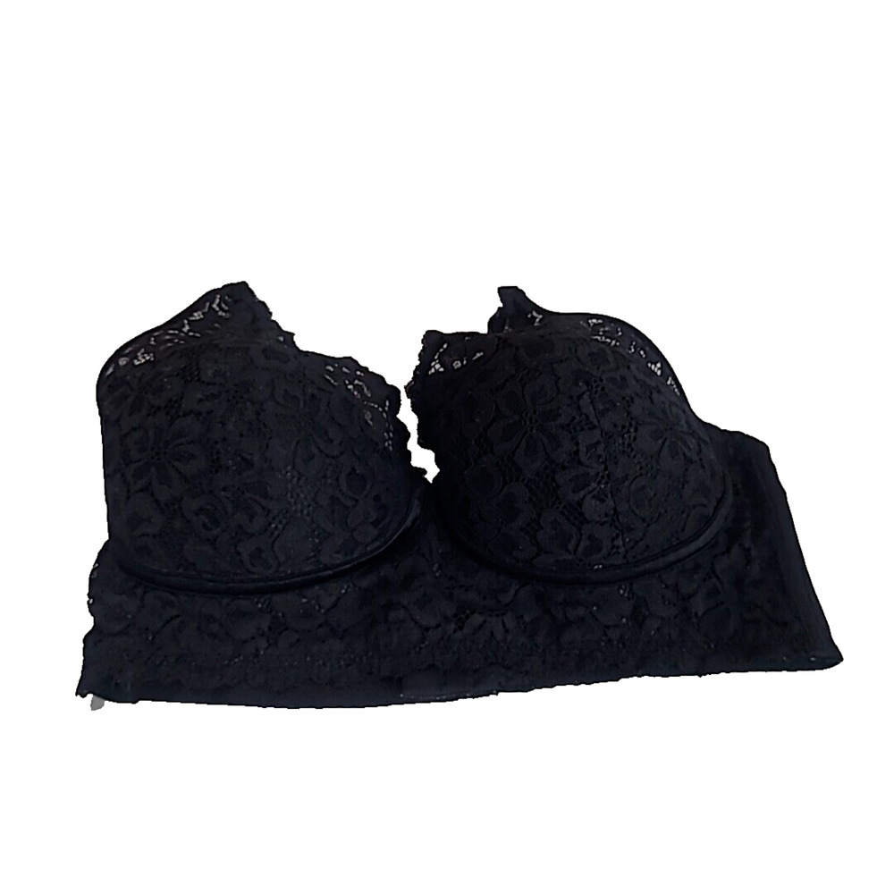 Maidenform Black Floral Lightly Lined Convertible Underwire Bralette Size 38D